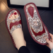 European Print Summer Leather Flat slipper